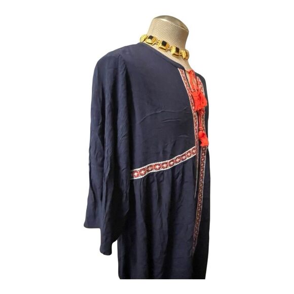 Old Navy Matching Embroidered Mini Swing Dress Women’s Large Aztec Boho Peasant - Picture 9 of 13